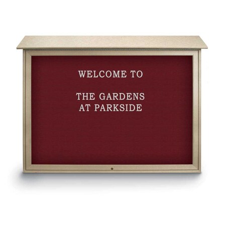 United Visual Products Indoor Enclosed Combo Board, 42"x32", White Frame/Burgundy & Buff UVCB4232W-BURGUN-BUFF